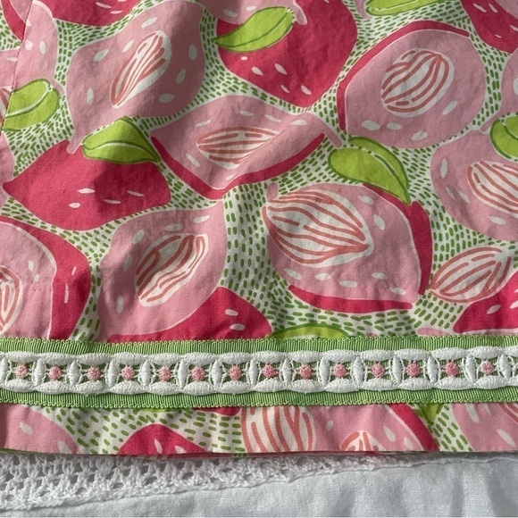 Lily Pulitzer Sz 10 Mango Mama Sabrina cotton strapless dress A line fruit - Picture 3 of 8